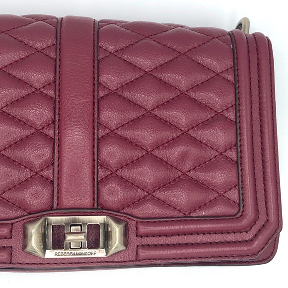 REBECCA MINKOFF QUILTED LEATHER LOVE CROSSBODY BAG - Picture 9 of 15